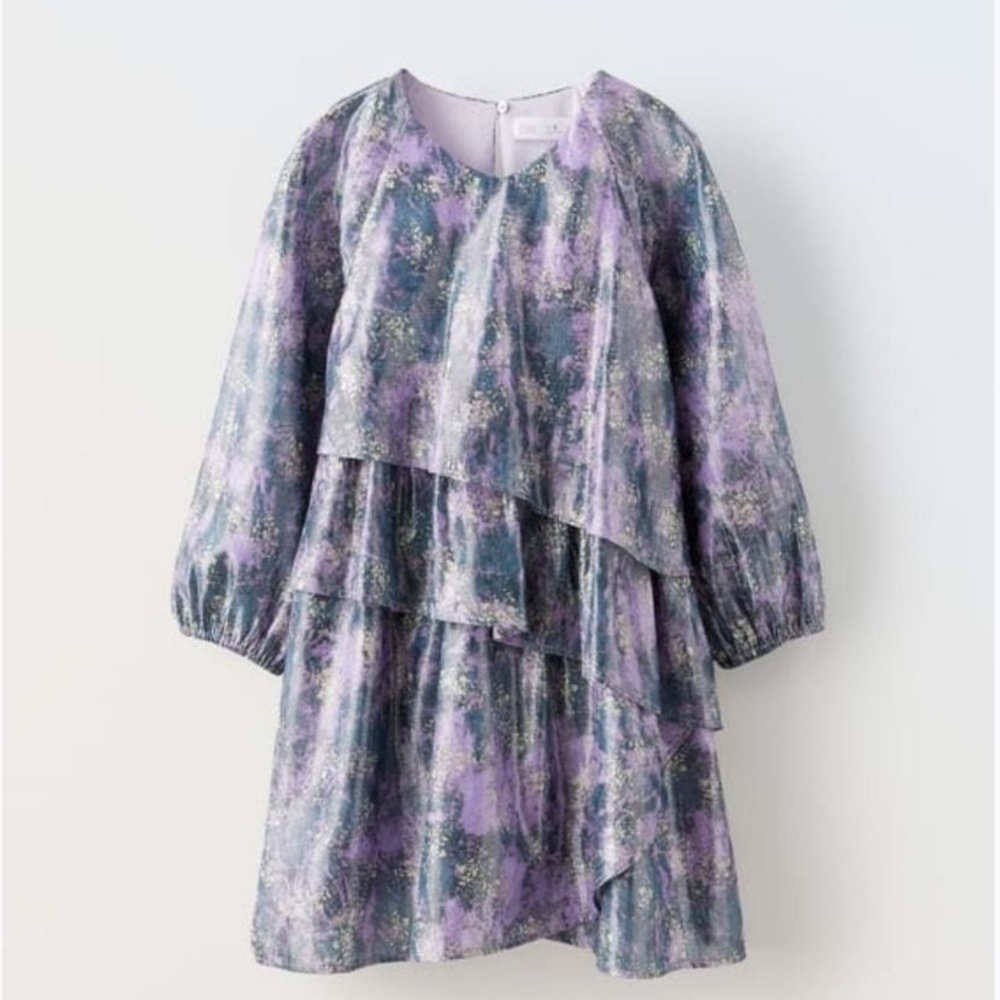 Purple and Gray Layered Dress